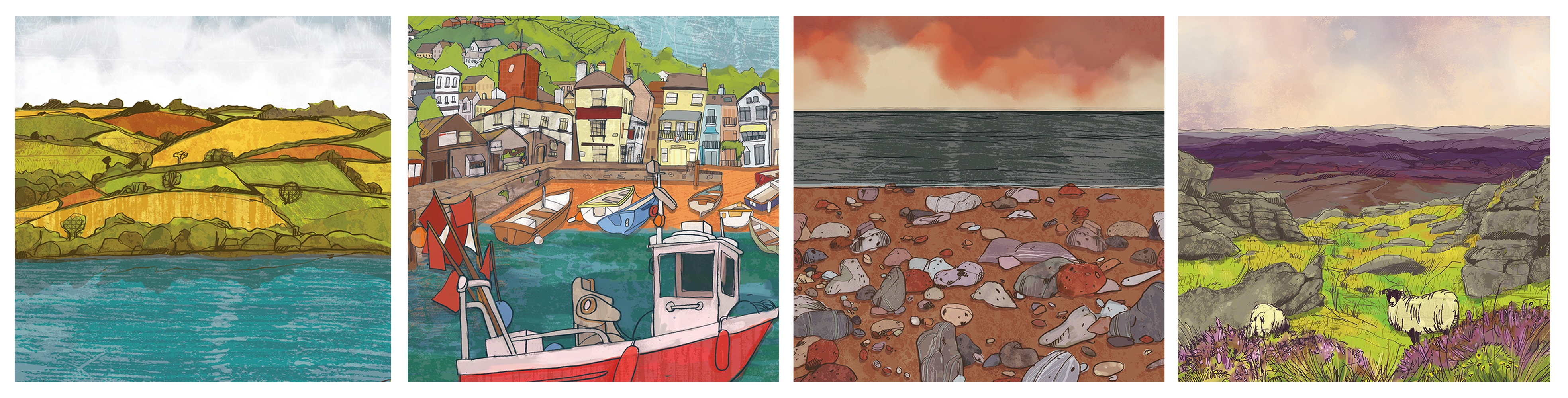 Holly Truhol Illustrations | Various Illustrated Prints of Teignmouth and Devon Illustration by Holly Truhol | Various Illustrated Prints of Teignmouth and Devon | Local Artist